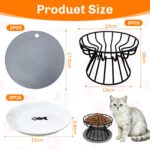 2er Set Erhöhte Katzennäpfe Keramik mit Metallständer – Ergonomische Fütterung für gesunde Verdauung – Bild 2