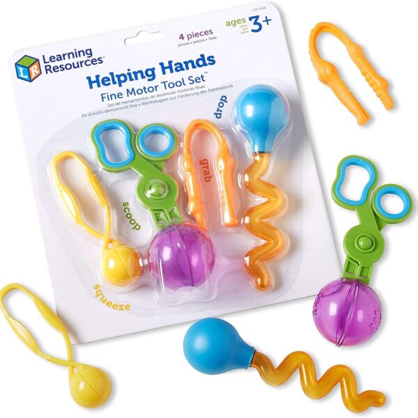 Learning Resources Helping Hands – 4-teiliges Feinmotorik Werkzeugset für Kinder ab 3 Jahren