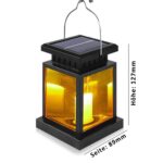 LED Solarlaterne 2er Set mit flackernder LED Kerze – Warmweiss Gartenlampe mit Akku – Bild 2