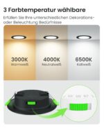 ALUSSO 6er Set LED Einbaustrahler 5W dimmbar – 3 Farbtemperaturen IP44 für Badezimmer – Bild 3