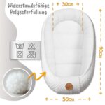 Totsy Baby Babynest 90x50 cm – Wärmenestchen aus Baumwolle & Minky für Neugeborene – Bild 3
