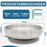 Rilli Edelstahl Babyteller mit Saugnapf – Thermoisoliert & spülmaschinenfest für BLW – Bild 2