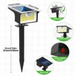 nipify 3er Set Solarleuchten mit Bewegungsmelder – 62 LED Strahler IP65 für Garten & Aussenbereich – Bild 7