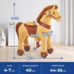 PonyCycle® Modell E Reitpferd auf Rollen – Hellbraun Grösse 4 (4-7 Jahre) – Bild 2