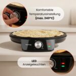 Huslog Crêpes Maker 29 cm 1200W – Elektrisches Crepes-Eisen mit Antihaftplatte – Bild 5