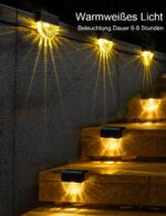 Bellanny 6er Set Solar Wandleuchte – Warmweiss & Farbwechsel für Garten & Terrasse IP65 – Bild 5