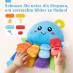 hahaland Oktopus Sensorik Spielzeug 2 in 1 mit Beissring – Montessori Greifling ab 0 Monaten – Bild 4
