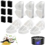 Nenozi Katzenbrunnen Filter Set – 6 Kohlefilter + 6 Schaumfilter für 2,2L Trinkbrunnen