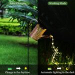 Kizozo Solar Gießkanne mit 60 LED Lichterkette – IP65 Gartenleuchte warmweiss – Bild 2