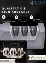 RISAM Elektrischer Messerschärfer mit 3-Stufen-Schleifsystem – Profi-Qualität für alle Messerarten – Bild 2