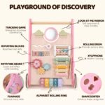 Takeeyce Montessori Lauflernwagen Holz – 8 Spielaktivitäten & Einstellbare Räder ab 10 Monate – Bild 5
