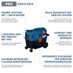 Bosch Professional GAS12-25LS Nass-Trockensauger – 1.200 W Motor mit SFC-Filterreinigung – Bild 4