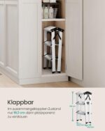 SONGMICS Trittleiter 3 Stufen mit rutschfesten Trittstufen – Klappbar bis 150 kg – Bild 6
