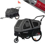 Doggyhut S-Line XL Hundeanhänger 2in1 – Federgefederter Hundebuggy bis 45 kg