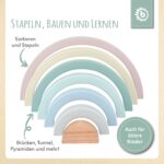 Bieco Holz Regenbogen Pastell – Montessori Stapelspiel für Motorik & Kreativität – Bild 3