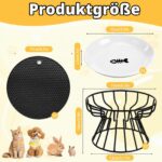 Staranry Erhöhter Katzennapf 2er Set – Keramik mit Metallständer & Silikon-Unterlage – Bild 2