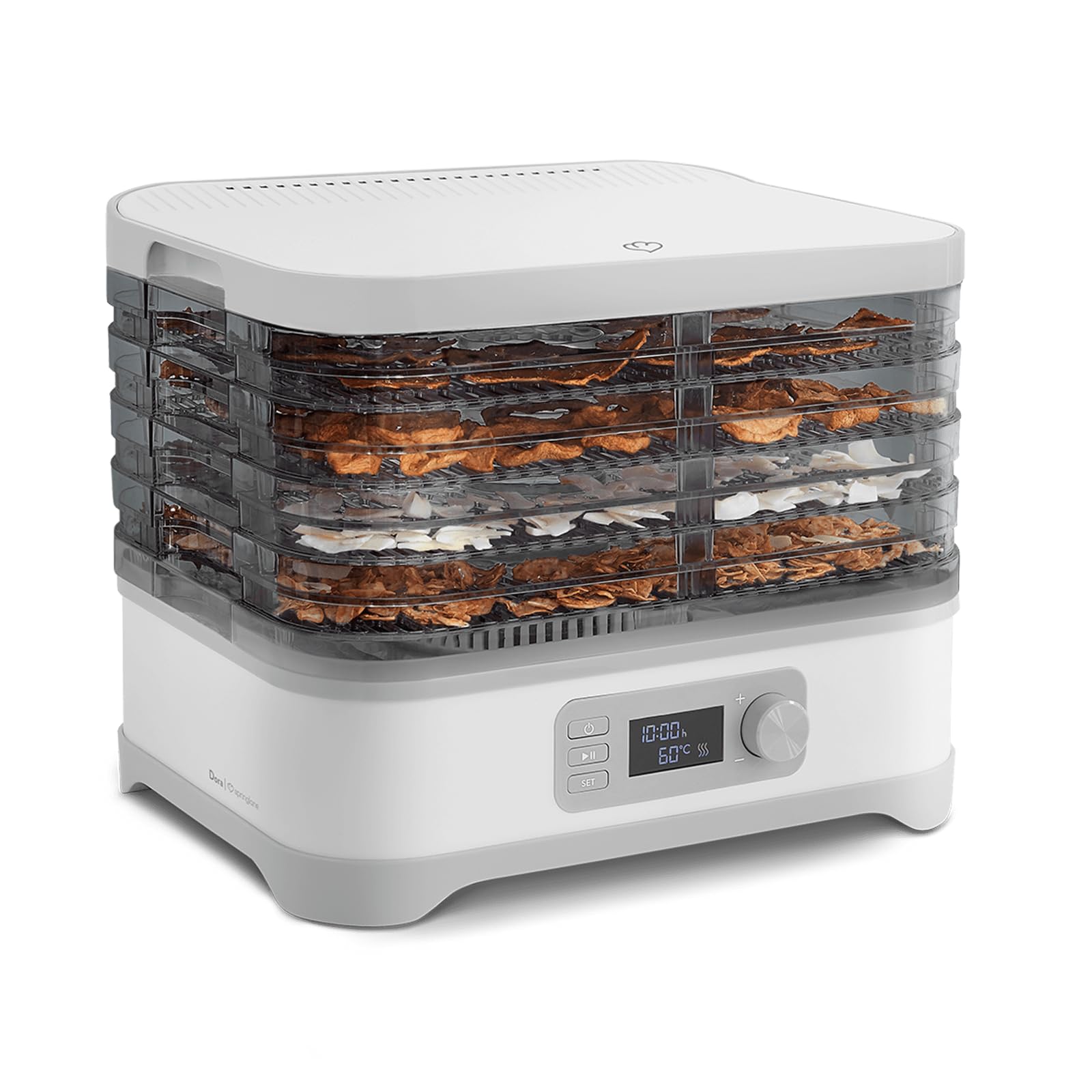 Springlane Dörrautomat Dora Edelstahl – Dehydrator für Obst, Fleisch & Kräuter mit 5 Ebenen