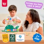 Nene Toys Hungriger Dino – Montessori Holzspielzeug mit Farb-Sortierspiel für Kleinkinder ab 2 Jahren – Bild 3