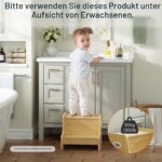 HOOBRO Kinderschemel 2-stufig mit Antirutschmatte – Tritthhocker für Badezimmer & Küche – Bild 6