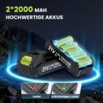 21V Akku-Bohrschrauber Set mit Schlagbohrfunktion – 60 Nm, 2 Akkus & 29 Zubehörteile – Bild 4