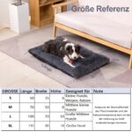 NAILAO Hundebett 100x70cm Grosse Hunde – Weiches Plüsch-Hundekissen waschbar Grau – Bild 2