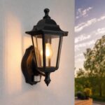 Ledvion Classic Vela Außenlampe mit Bewegungssensor – IP44 Wandleuchte E27 Schwarz