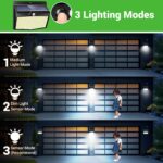 nipify 4er Set Solarleuchten mit Bewegungsmelder – 168 LED Wandleuchten IP65 für Garten & Hof – Bild 2