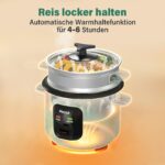 Macook Reiskocher 0,6L – Kompakter 2-in-1 Reiskocher & Dampfgarer für 3 Tassen – Bild 5