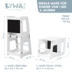 KYWAI® Montessori Lernturm Klappbar ab 1 Jahr – 2-in-1 Learning Tower & Kinderschreibtisch – Bild 2