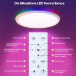 JVURICE LED Deckenleuchte Rund Dimmbar mit Fernbedienung – 3000K-6500K & RGB für alle Räume – Bild 7