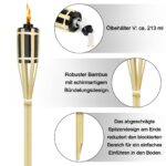 Aufun Bambus Gartenfackel 12er Set – Ölfackeln 90 cm für Garten & Outdoor – Bild 8
