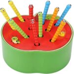 Afufu Holz Fangspiel mit Raupen – Montessori Lernspielzeug für Kinder ab 1 Jahr