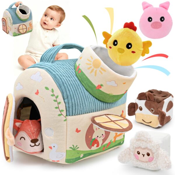 FLEXTRIX Montessori Bauernhof-Set – Sensorikspielzeug für Babys 6–36 Monate