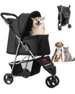 VEVOR Hundewagen 16 kg Tragkraft mit Bremse – Faltbarer Tierbuggy für kleine Haustiere