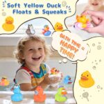 24er Set Badeenten BECEEL – Farbenfrohe Gummiente mit Quietschfunktion für Badewanne & Pool – Bild 6