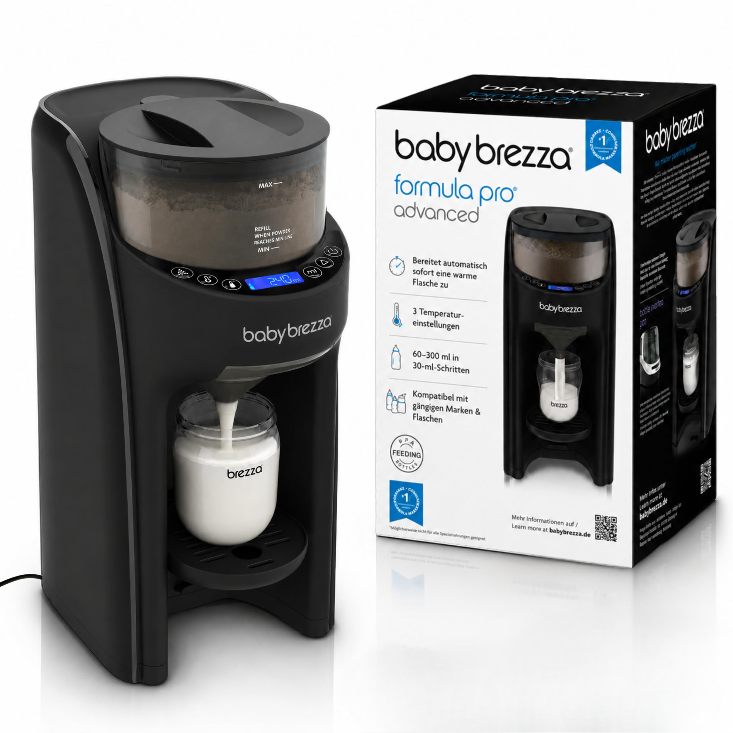 Baby Brezza Formula Pro Advanced – Automatischer Flaschenzubereiter mit 3 Temperaturen