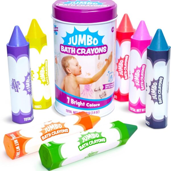 Tub Works Jumbo Badestifte 7er-Set – Ungiftige Badewannenstifte mit Sechseck-Griff