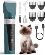 oneisall Katzenschermaschine Leise mit 5 Geschwindigkeiten – Profi Haarschneider für Langhaarkatzen