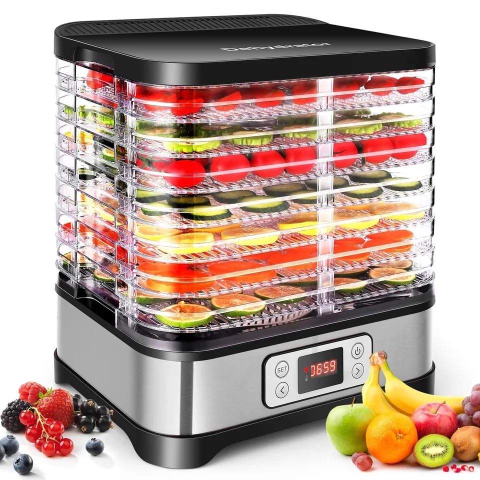 Nictemaw 400W Dörrautomat mit 8 Etagen & 72h Timer – Temperaturregelung 35–70°C