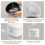 Bear Reiskocher 3,5 Tassen mit Dampfgarer – Multifunktionaler 350W Mini Reiskocher für 2–4 Personen – Bild 7