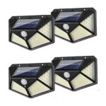 Hqynss 4er Set Solar-Wandleuchte mit Bewegungsmelder – 800 LM, 270° Ausleuchtung, IP65 wasserdicht