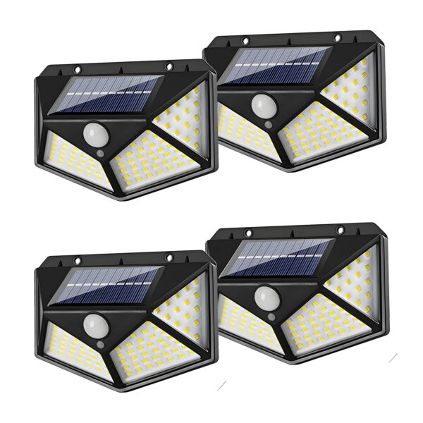 Hqynss 4er Set Solar-Wandleuchte mit Bewegungsmelder – 800 LM, 270° Ausleuchtung, IP65 wasserdicht