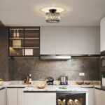 Vikaey Kristall Deckenlampe Schwarz Ø23cm – Moderner Kronleuchter mit E27 Fassung – Bild 4