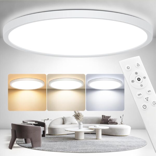 Oumida LED-Deckenleuchte 30cm Dimmbar mit Fernbedienung – 24W Schlafzimmer Lampe