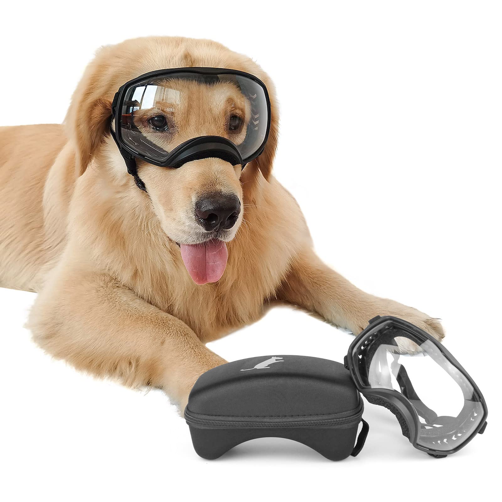 NAMSAN Hundebrille mit UV-Schutz & Weitblickgläsern – Augenschutz für grosse Hunde