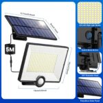 Pxwaxpy 204 LED Solarleuchte mit Bewegungsmelder – 120° Aussenwandleuchte mit separablem Panel – Bild 7