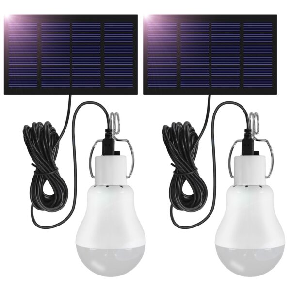 SCNNC 3W LED Solarlampen mit 3,45m Kabel – Tragbare Solar Lanterne für Camping & Notfall (2er Set)