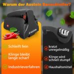 AUSTEIN® TG2002 Elektrischer Bandmesserschärfer – Konvexer Profi-Schliff mit 4 Körnungen – Bild 4