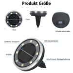 8er Set Solar Bodenleuchten IP65 – Automatische Gartenbeleuchtung für Wege & Terrasse – Bild 6