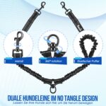 Eyein Doppelleine für 2 Hunde – 360° drehbar, stoßdämpfend & reflektierend (3–16 kg) – Bild 5